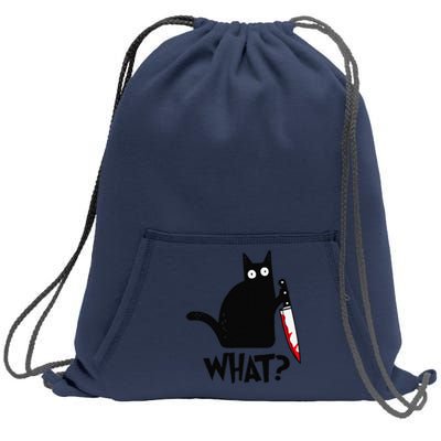 Cat What Funny Black Cat Murderous Cat With Knife Sweatshirt Cinch Pack Bag