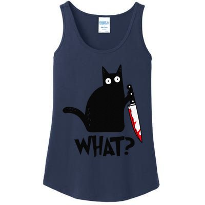 Cat What Funny Black Cat Murderous Cat With Knife Ladies Essential Tank