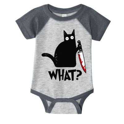 Cat What Funny Black Cat Murderous Cat With Knife Infant Baby Jersey Bodysuit