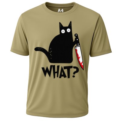 Cat What Funny Black Cat Murderous Cat With Knife Performance Shirt