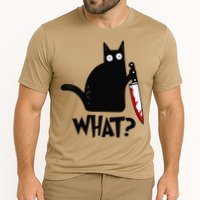 Cat What Funny Black Cat Murderous Cat With Knife Performance Shirt