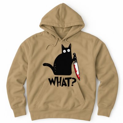 Cat What Funny Black Cat Murderous Cat With Knife Hoodie
