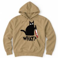 Cat What Funny Black Cat Murderous Cat With Knife Hoodie