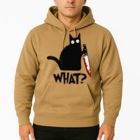 Cat What Funny Black Cat Murderous Cat With Knife Hoodie