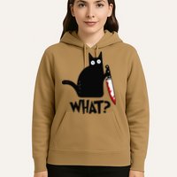 Cat What Funny Black Cat Murderous Cat With Knife Hoodie