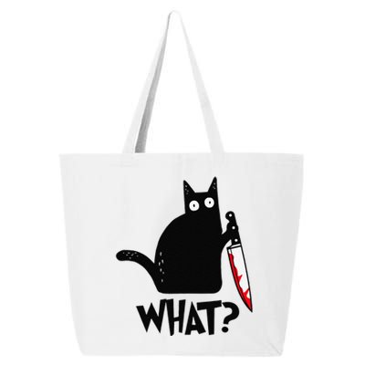 Cat What Funny Black Cat Murderous Cat With Knife 25L Jumbo Tote