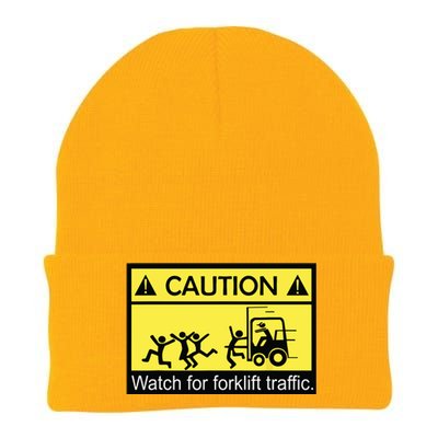 Caution Watch For Forklift Traffic Funny ForkLiftDriver Knit Cap Winter Beanie