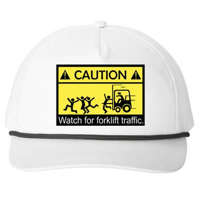 Caution Watch For Forklift Traffic Funny ForkLiftDriver Snapback Five-Panel Rope Hat