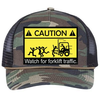 Caution Watch For Forklift Traffic Funny ForkLiftDriver Retro Rope Trucker Hat Cap