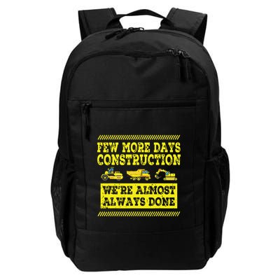 Construction Workers Few More Days Construction Company Daily Commute Backpack