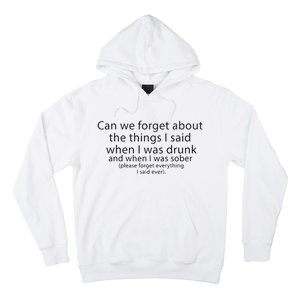 Can We Forget The Things I Said When I Was Drunk And When I Was Sober Hoodie