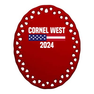 Cornel West For President 2024 Cornel West 2024 Ceramic Oval Ornament