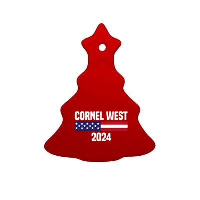 Cornel West For President 2024 Cornel West 2024 Ceramic Tree Ornament