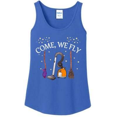 Come We Fly Witch Broom Vacuum Flying Halloween Cute Gift Ladies Essential Tank