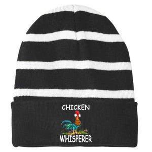 Chicken Whisperer Funny Chicken Tee For Farmers Striped Beanie with Solid Band