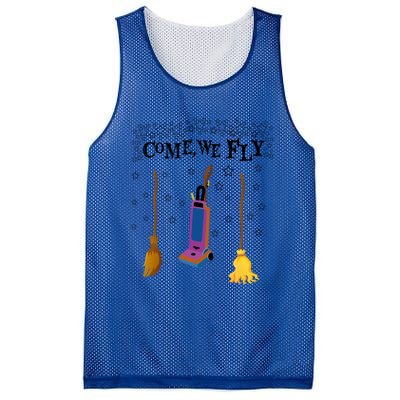 Come We Fly Witch Mop Broom Vacuum Flying Halloween Night Gift Mesh Reversible Basketball Jersey Tank