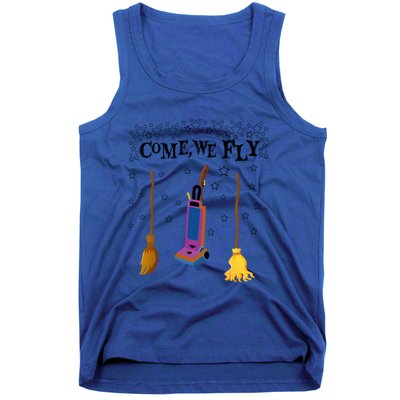 Come We Fly Witch Mop Broom Vacuum Flying Halloween Night Gift Tank Top