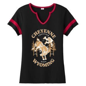 Cheyenne Wyoming Frontier Days Ladies Halftime Notch Neck Tee