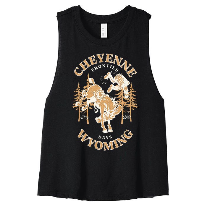 Cheyenne Wyoming Frontier Days Women's Racerback Cropped Tank