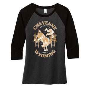 Cheyenne Wyoming Frontier Days Women's Tri-Blend 3/4-Sleeve Raglan Shirt