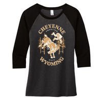 Cheyenne Wyoming Frontier Days Women's Tri-Blend 3/4-Sleeve Raglan Shirt