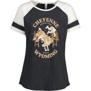 Cheyenne Wyoming Frontier Days Enza Ladies Jersey Colorblock Tee