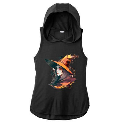 Cool Witch Face Funny Gift Ladies PosiCharge Tri-Blend Wicking Draft Hoodie Tank