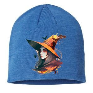 Cool Witch Face Funny Gift Sustainable Beanie