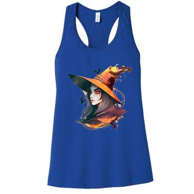 Cool Witch Face Funny Gift Women's Racerback Tank