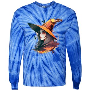 Cool Witch Face Funny Gift Tie-Dye Long Sleeve Shirt