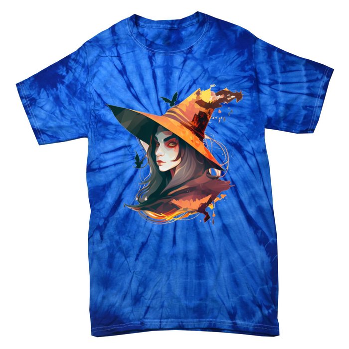 Cool Witch Face Funny Gift Tie-Dye T-Shirt