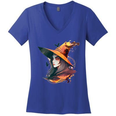 Cool Witch Face Funny Gift Women's V-Neck T-Shirt