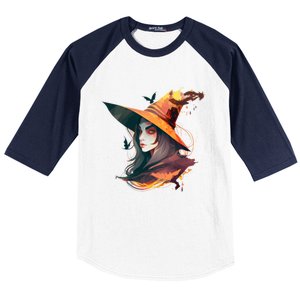 Cool Witch Face Funny Gift Baseball Sleeve Shirt