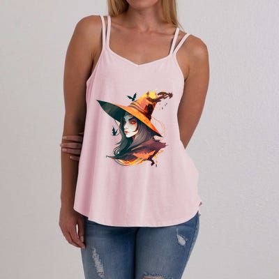 Cool Witch Face Funny Gift Women's Strappy Tank