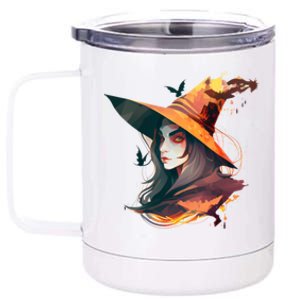 Cool Witch Face Funny Gift 12 oz Stainless Steel Tumbler Cup