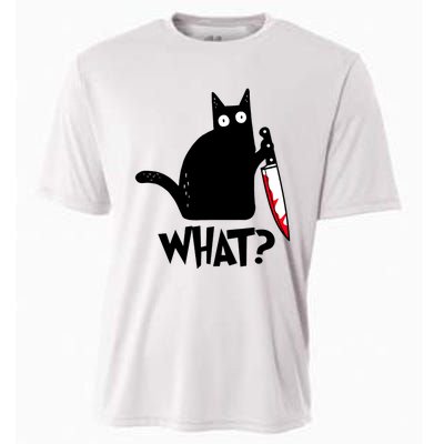 Cat What Funny Black Cat, Murderous Cat With Knife Cooling Performance Crew T-Shirt