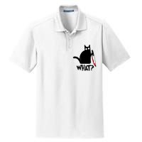 Cat What Funny Black Cat, Murderous Cat With Knife Dry Zone Grid Polo