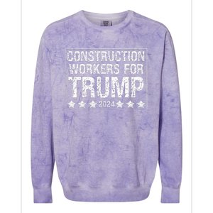 Construction Workers For Trump 2024 Colorblast Crewneck Sweatshirt