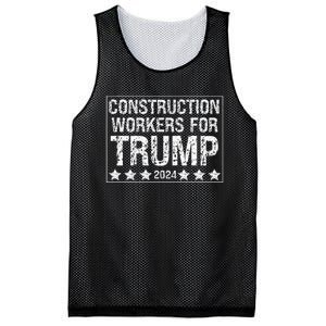 Construction Workers For Trump 2024 Mesh Reversible Basketball Jersey Tank