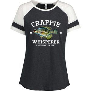 Crappie Whisperer Fresh Water Dept Funny Love Fishing Gift Enza Ladies Jersey Colorblock Tee