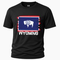 Cool Wyoming Flag Cooling Performance Crew T-Shirt