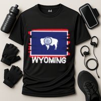 Cool Wyoming Flag Cooling Performance Crew T-Shirt