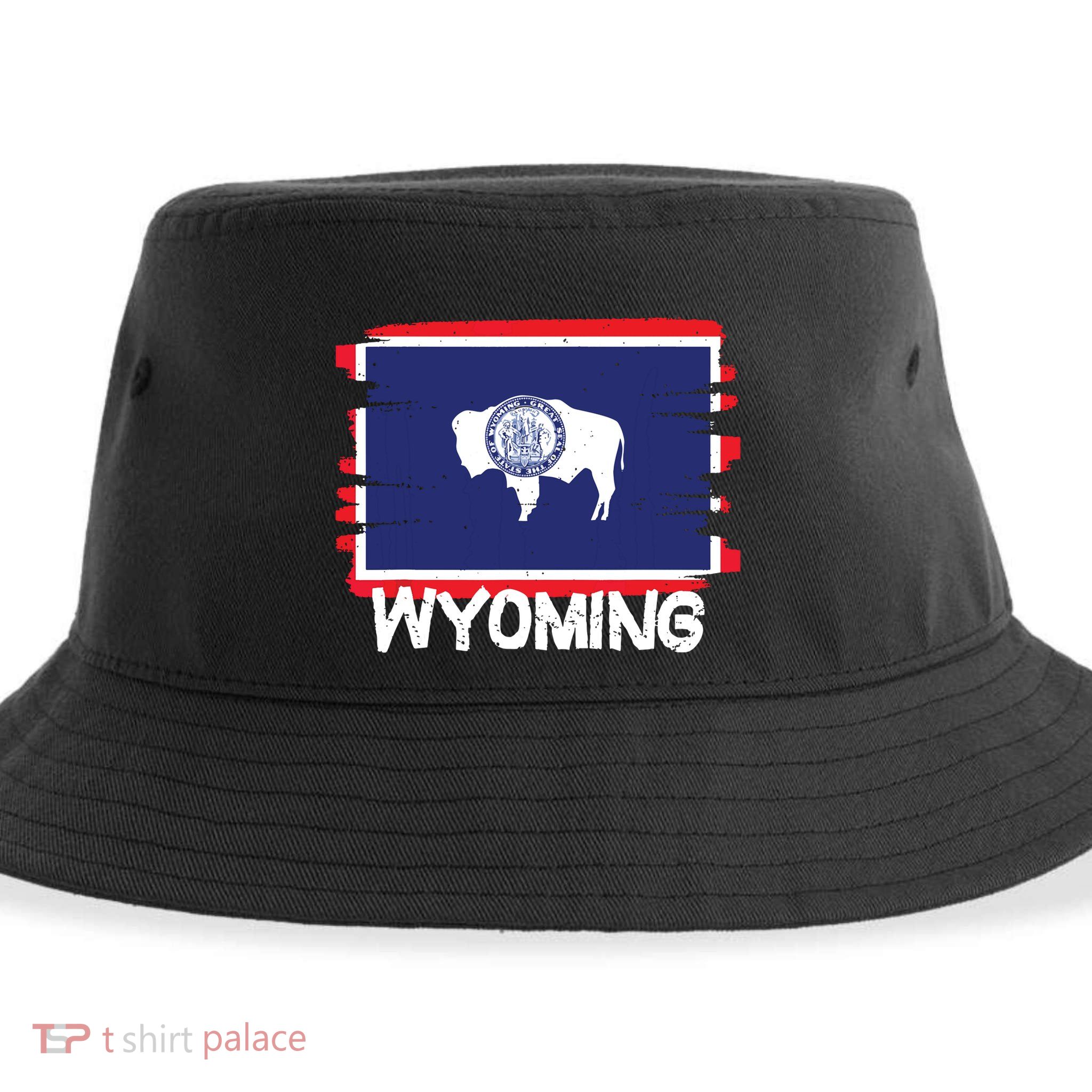 Cool Wyoming Flag Sustainable Bucket Hat