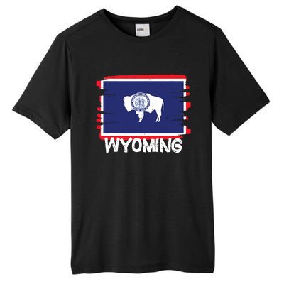 Cool Wyoming Flag Tall Fusion ChromaSoft Performance T-Shirt