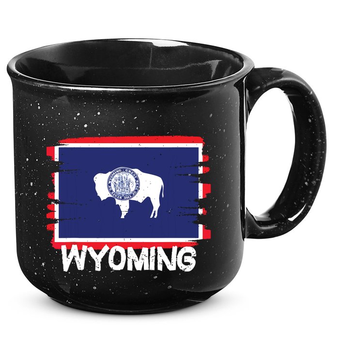 Cool Wyoming Flag 15oz Campfire Ceramic Mug