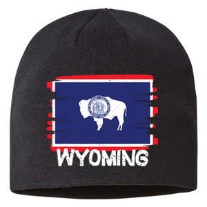 Cool Wyoming Flag Sustainable Beanie