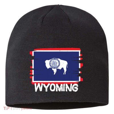 Cool Wyoming Flag Sustainable Beanie