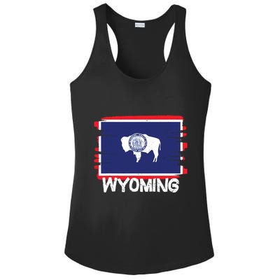 Cool Wyoming Flag Ladies PosiCharge Competitor Racerback Tank