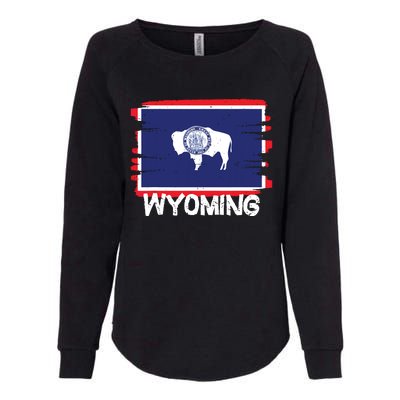 Cool Wyoming Flag Womens California Wash Sweatshirt