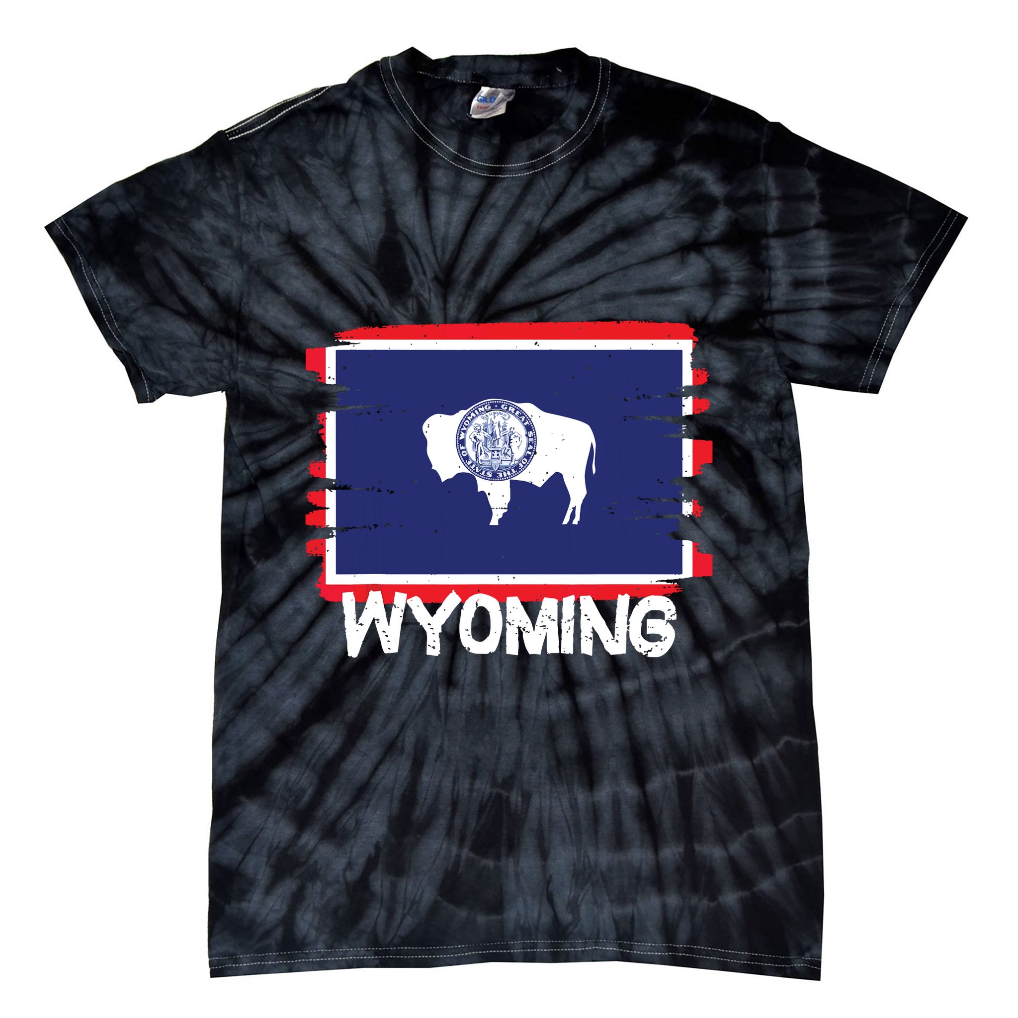 Cool Wyoming Flag Tie-Dye T-Shirt